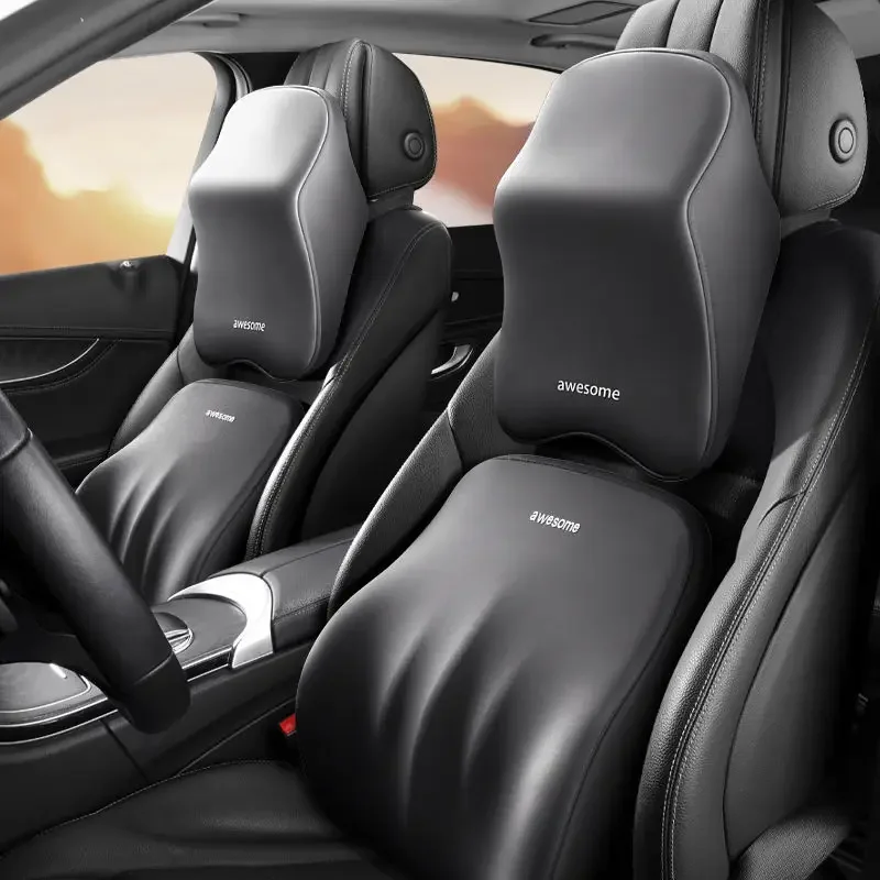 Memory Foam Car Neck Pillow Lumbar Support - ใหม่รถ Lumbar Back Support Headrest คอหมอนหน่วยความจําโฟมหมอนเอวนุ่มคอหมอนเบาะรถเบาะ