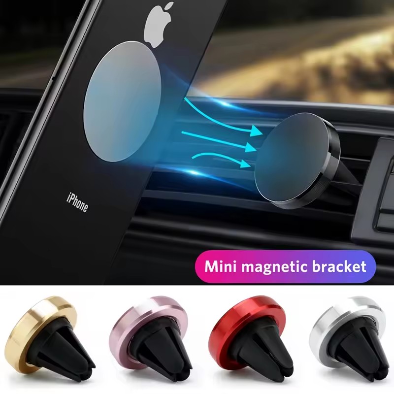 Magnetic Phone Holder For Car Vent - ที่วางโทรศัพท์ในรถยนต์แบบแม่เหล็ก ติดช่องแอร์ สำหรับสมาร์ทโฟน มือถือ GPS รองรับ