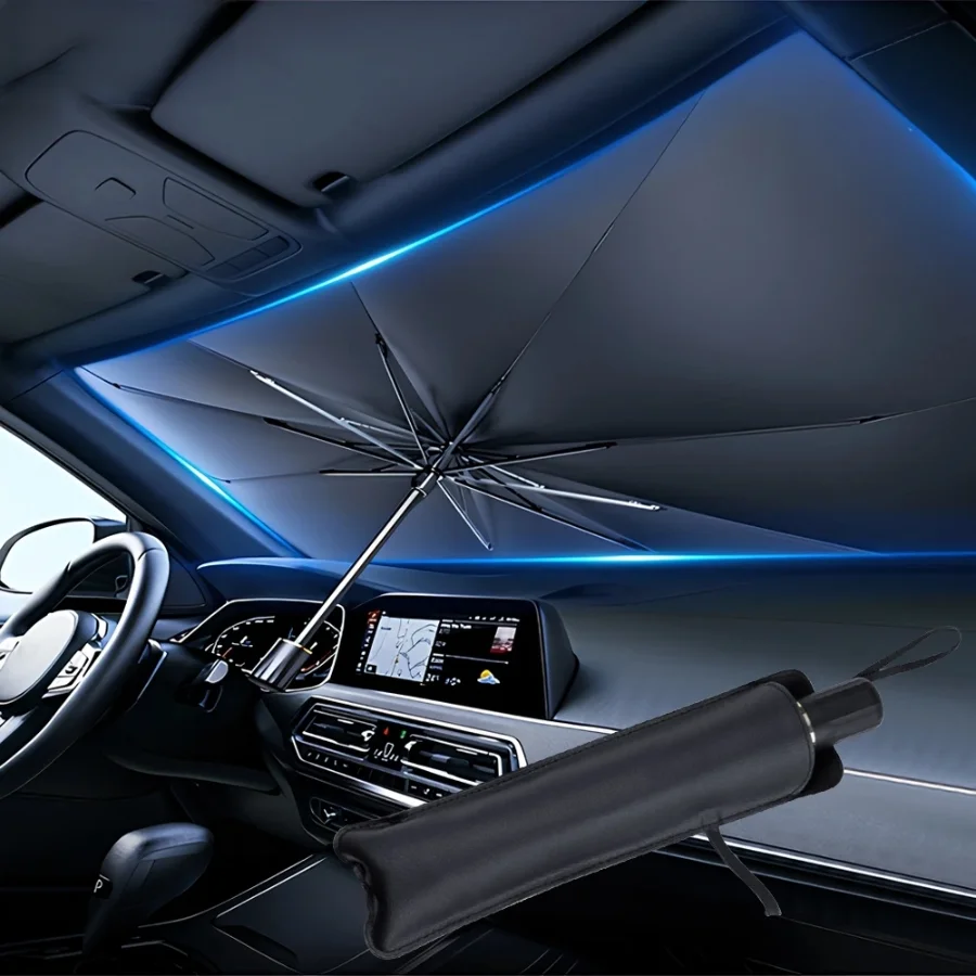 Car Sunshade Windshield Umbrella Foldable - อุปกรณ์บังแดดกระจกรถยนต์แบบพับได้อเนกประสงค์ อุปกรณ์ป้องกันภายในรถยนต์ อะไหล่รถยนต์ ร่มบังแดด ฝาครอบด้านหน้า