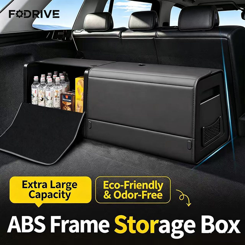 Car Trunk Organizer Foldable Storage Box - กล่องจัดระเบียบท้ายรถ หนังนัปป้า ความจุขนาดใหญ่ พับเก็บได้ กล่องเก็บของท้ายรถ อุปกรณ์ตกแต่งภายในรถยนต์