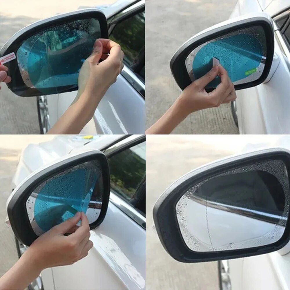 Anti Glare Car Rearview Mirror Film - 2 ชิ้น ฟิล์มกันฝ้า กันแสงสะท้อน กันฝน สำหรับกระจกมองหลังรถยนต์