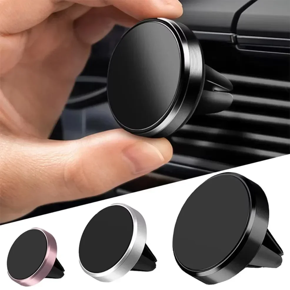 Magnetic Phone Holder For Car Vent - ที่ยึดโทรศัพท์ในรถยนต์แบบแม่เหล็ก สำหรับติดตั้งในช่องระบายอากาศในรถยนต์ ใช้ได้กับโทรศัพท์มือถือทุกรุ่น ที่วางโทรศัพท์แบบแม่เหล็กสำหรับ iPhone และ