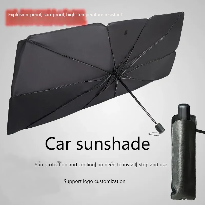 Car Sunshade Windshield Umbrella Foldable - แผ่นบังแดดกระจกรถยนต์แบบร่ม พับเก็บได้ พร้อมแผ่นบังแดดข้างสำหรับรถยนต์ WORLDKPI