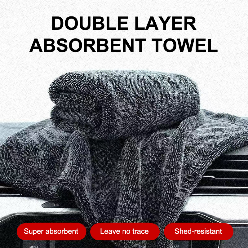 Microfiber Car Drying Towel Super Absorbent - [CA2] ผ้าไมโครไฟเบอร์สำหรับเช็ดแห้ง แบบขนบิด 2 ด้าน 1200