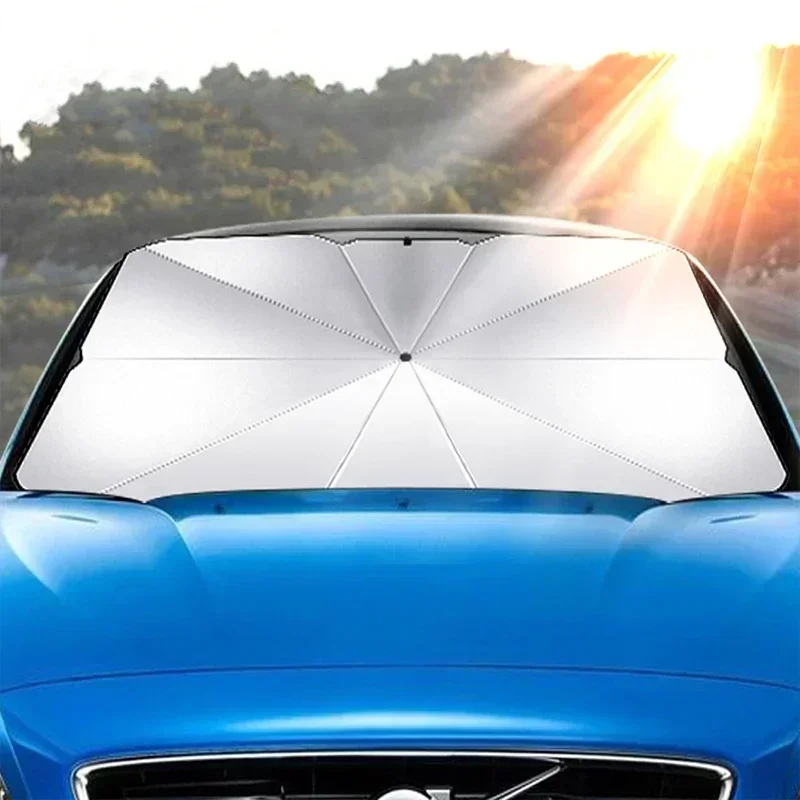 Car Sunshade Windshield Umbrella Foldable - ม่านบังแดดรถยนต์แบบพับได้ ร่มบังแดดหน้ารถ ม่านบังแดดหน้าต่างด้านหน้ารถ อุปกรณ์ป้องกันแสงแดด อามากิ