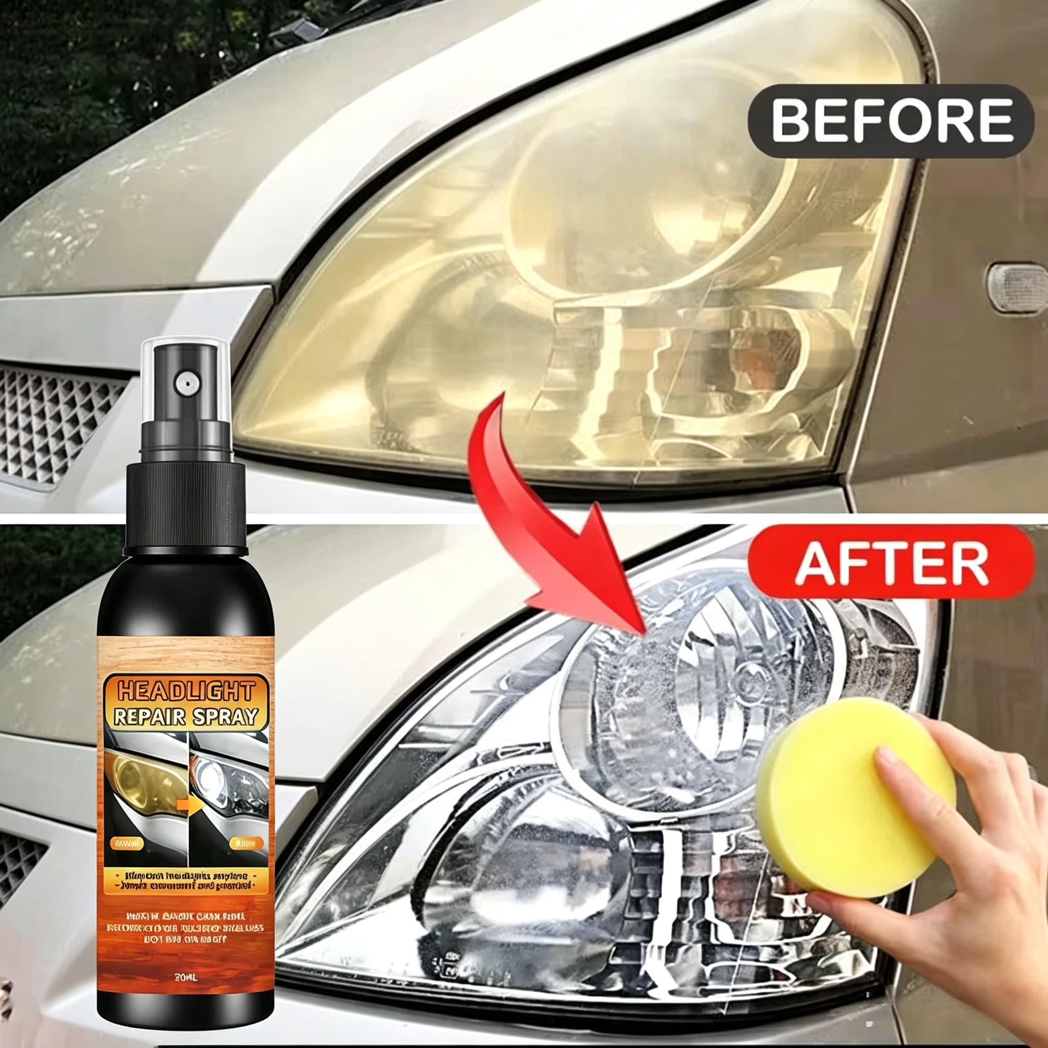 Car Scratch Repair Polishing Wax Paste - ชุดขัดฟื้นฟูโคมไฟรถยนต์ - น้ำยาขัดรอยขีดข่วนและน้ำยาขจัดคราบออกซิเดชั่นสำหรับชุดโคมไฟหน้า พร้อมแว็กซ์ขัดเงา