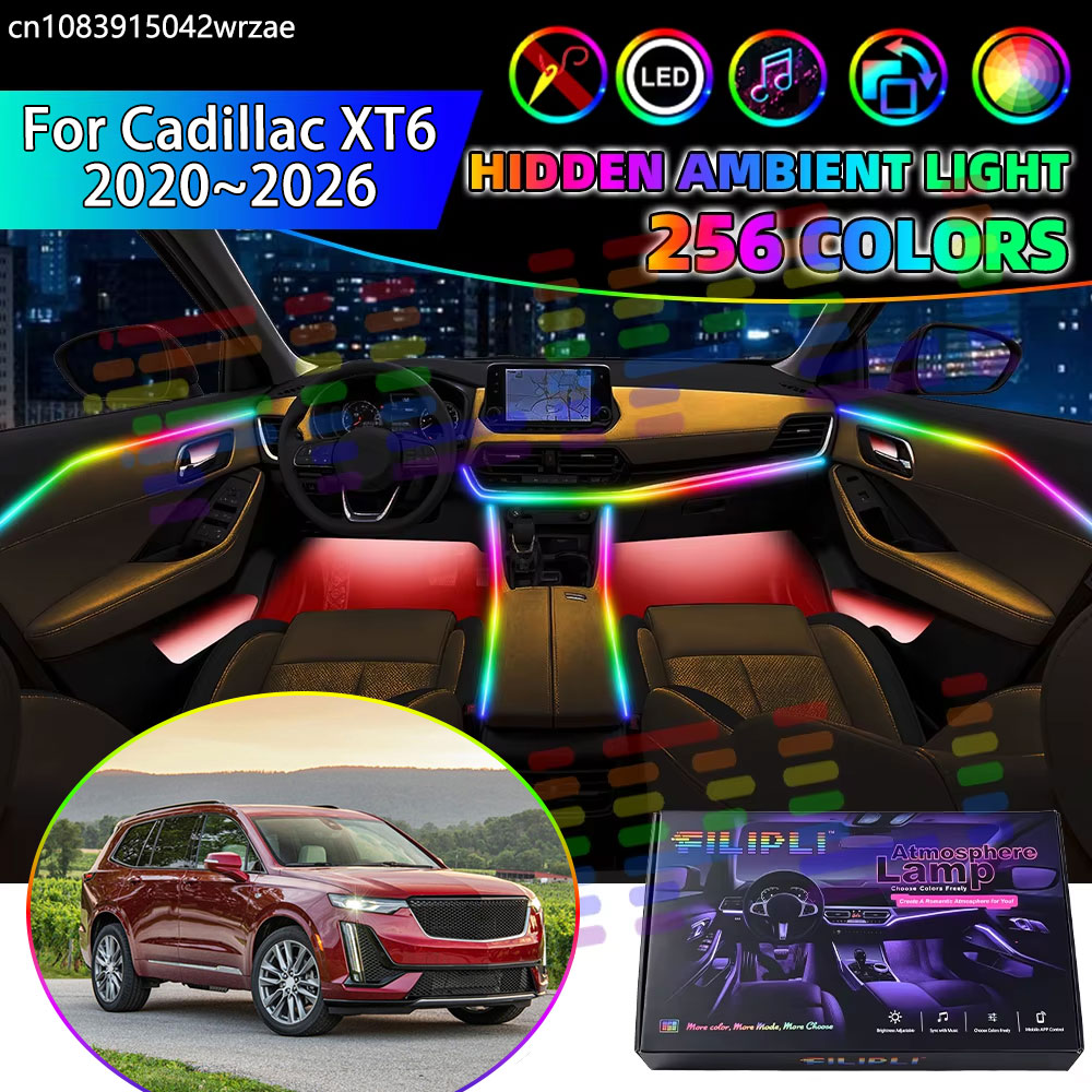 Led Ambient Interior Car Lights App Control - สำหรับ Cadillac XT6 2020~2026 2021 2022