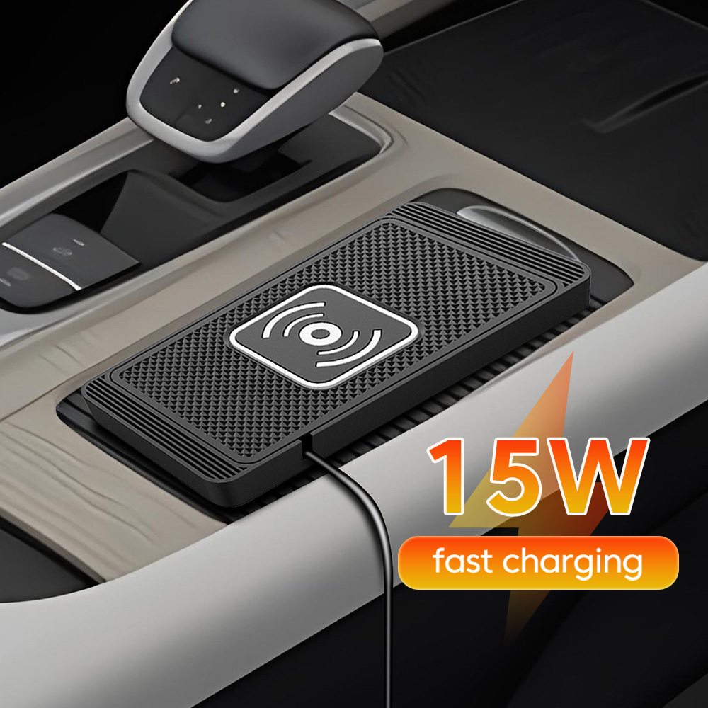 Wireless Car Charger Mount Fast Charging - แท่นชาร์จไร้สาย 15w สำหรับรถยนต์ แผ่นกันลื่น ชาร์จเร็วไร้สาย สำหรับโทรศัพท์มือถือ