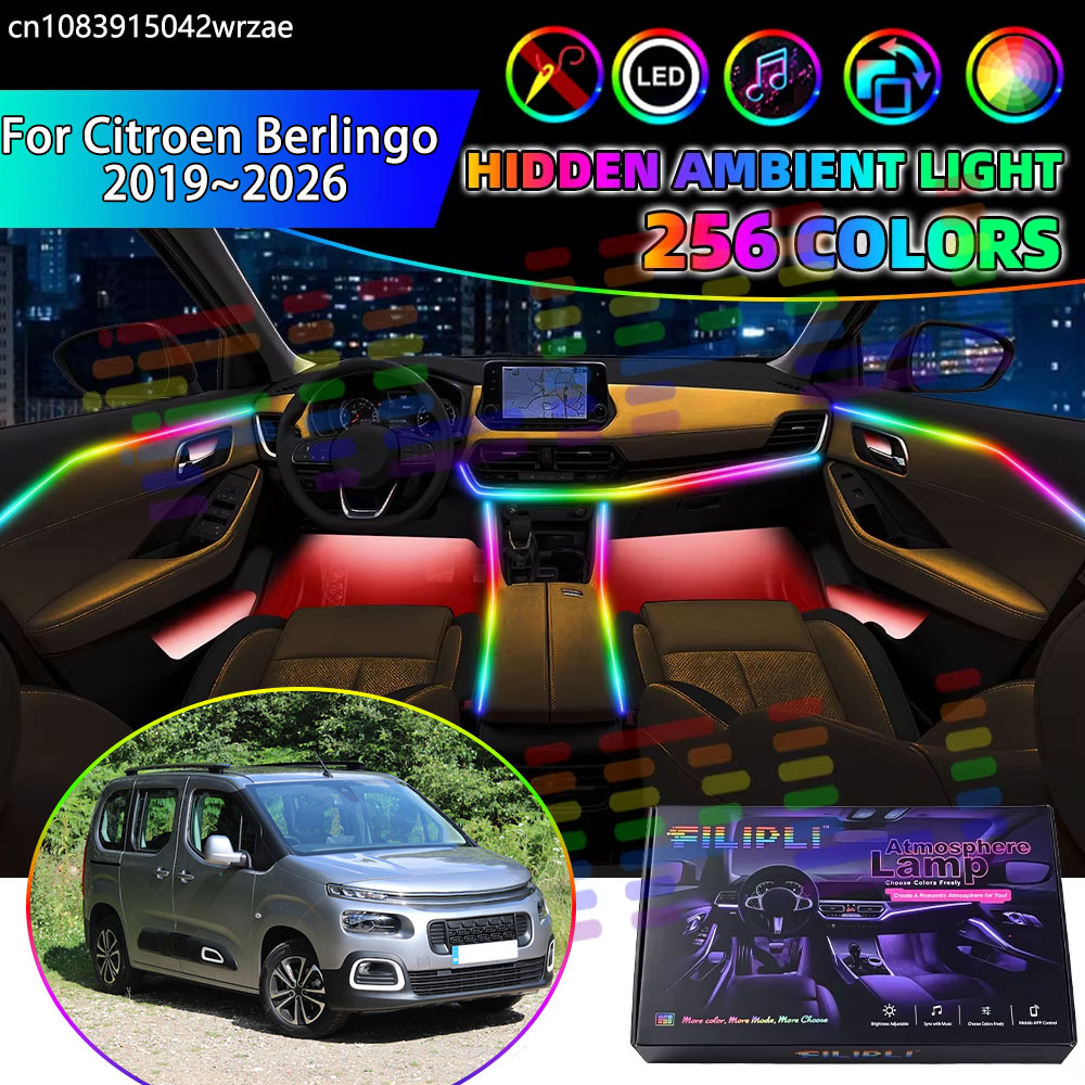 สำหรับ Citroën Berlingo ปี 201 - Led Ambient Interior Car Lights App Control บทวิจารณ์และราคา