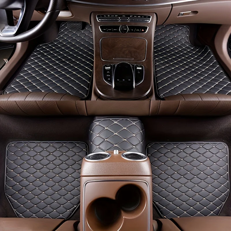 5 ชิ้น แผ่นรองพื้นรถยนต์หนัง P - Car Floor Mats Universal Waterproof Leather บทวิจารณ์และราคา