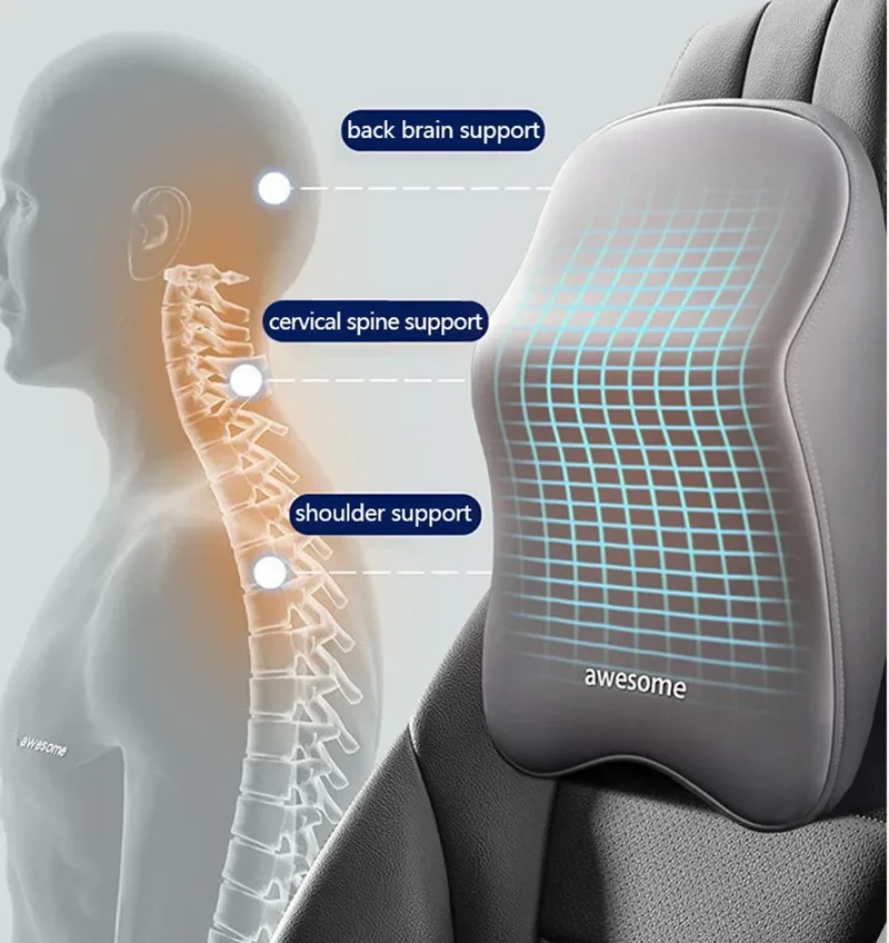 ใหม่รถ Lumbar Back Support Hea - Memory Foam Car Neck Pillow Lumbar Support บทวิจารณ์และราคา