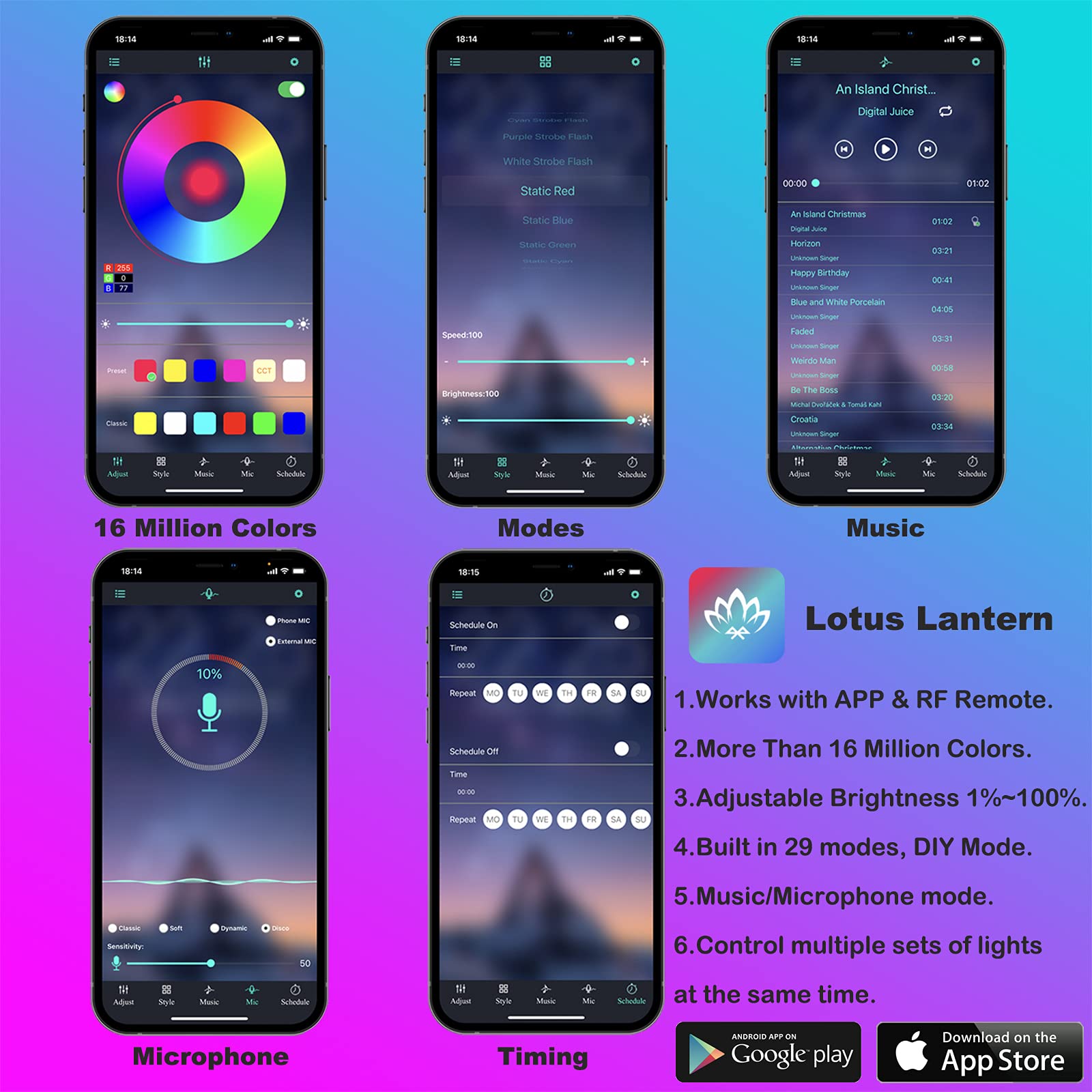 ไฟแถบ LED ติดภายในรถโคมไฟตกแต่ - Led Ambient Interior Car Lights App Control บทวิจารณ์และราคา