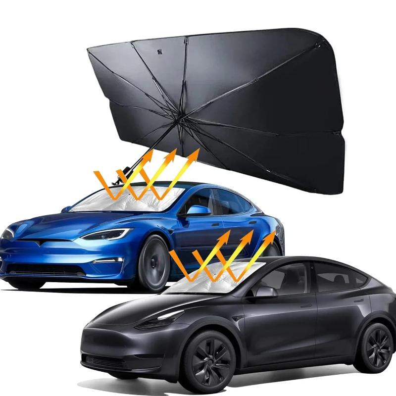 แผ่นบังแดดกระจกรถยนต์แบบพับได้ - Car Sunshade Windshield Umbrella Foldable บทวิจารณ์และราคา