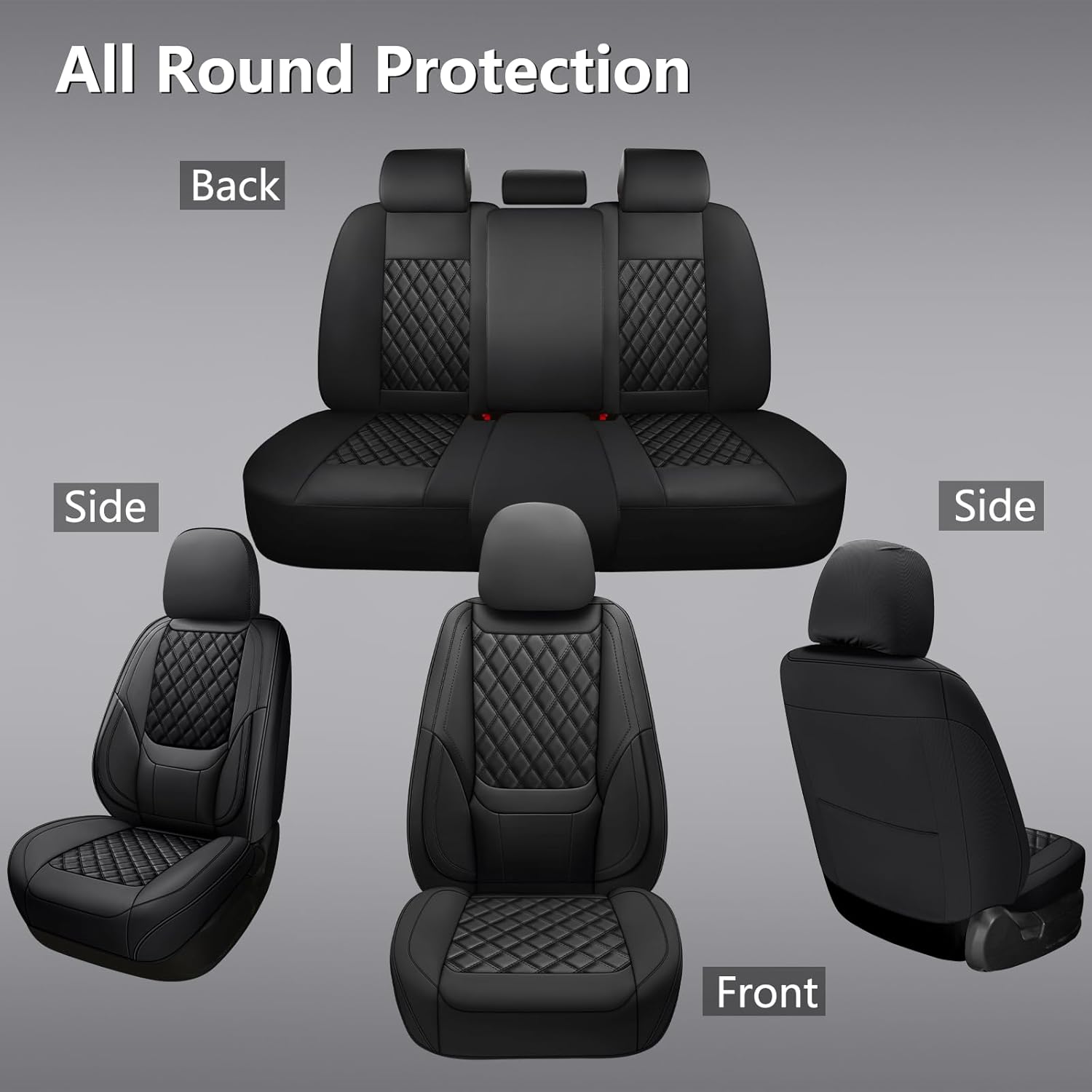 ชุดหุ้มเบาะรถยนต์หนังเทียมแบบธ - Leather Car Seat Covers Full Set Universal บทวิจารณ์และราคา