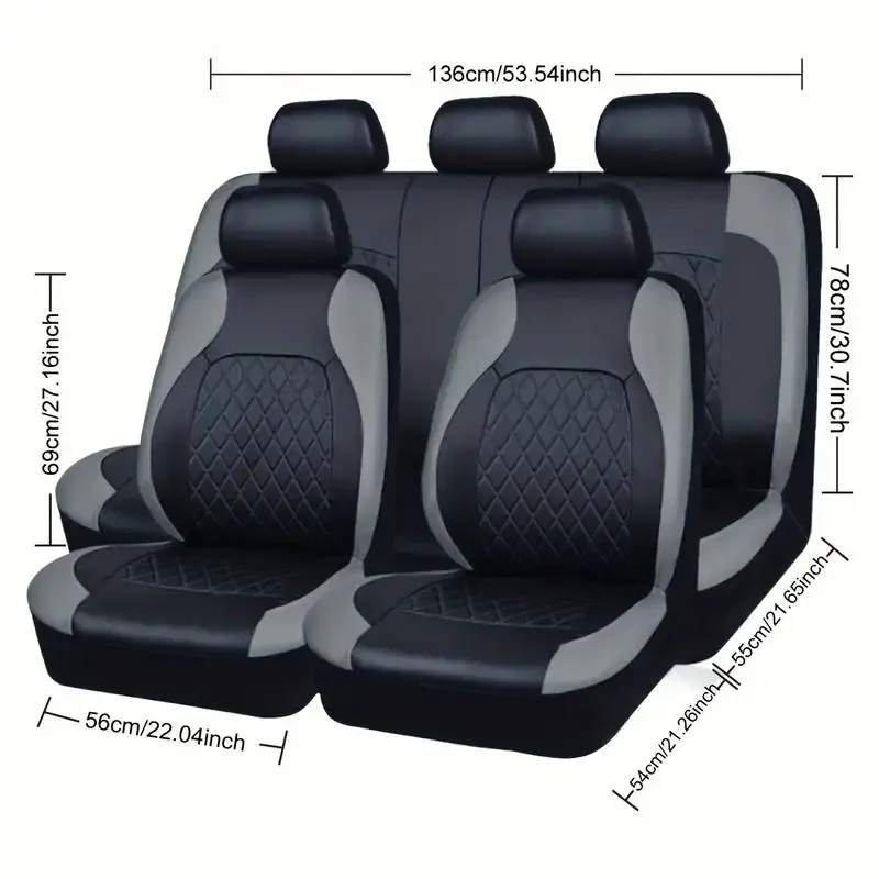ชุดหุ้มเบาะรถยนต์หนังเทียมแบบส - Leather Car Seat Covers Full Set Universal บทวิจารณ์และราคา
