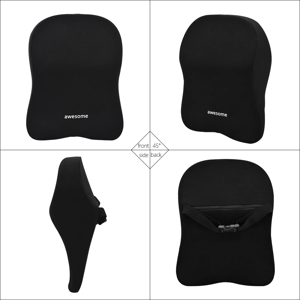 หมอนรองหลังและศีรษะสำหรับรถยนต - Memory Foam Car Neck Pillow Lumbar Support บทวิจารณ์และราคา