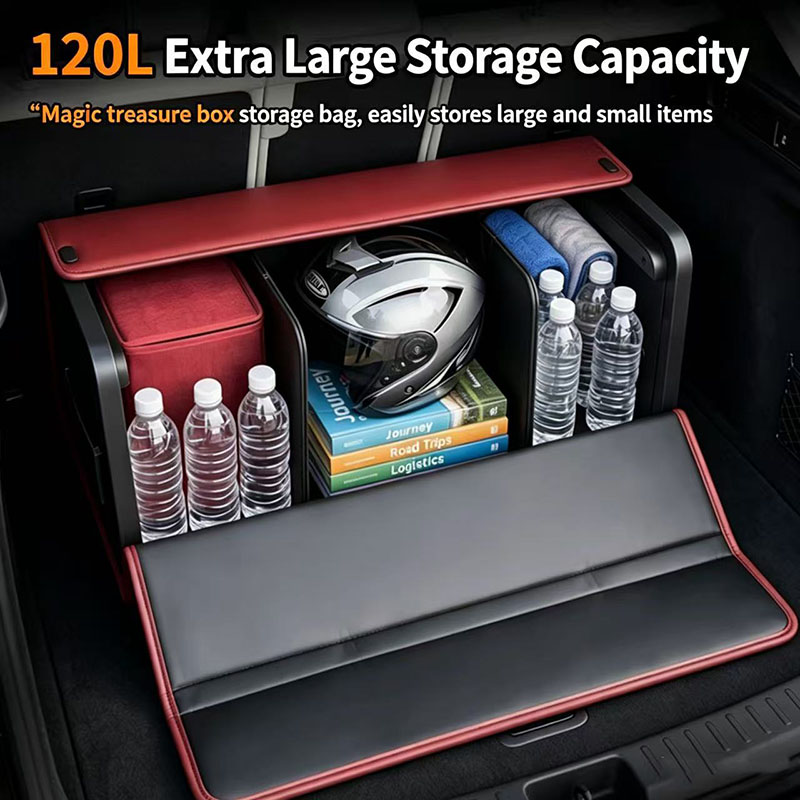 กล่องจัดระเบียบท้ายรถ หนังนัปป - Car Trunk Organizer Foldable Storage Box บทวิจารณ์และราคา