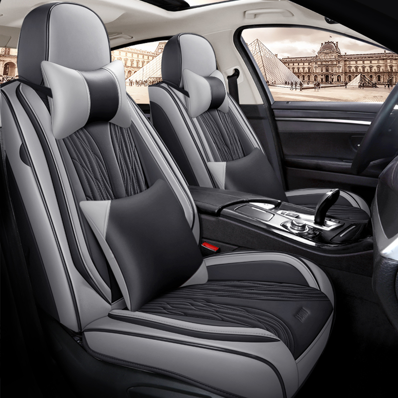 ชุดหุ้มเบาะรถยนต์หนังดีไซน์ใหม - Leather Car Seat Covers Full Set Universal บทวิจารณ์และราคา