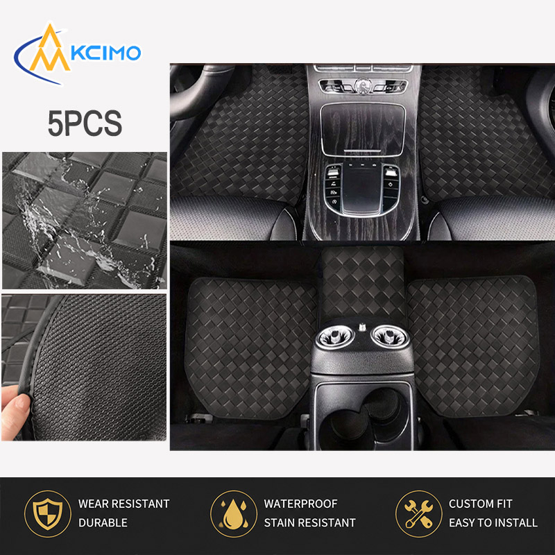 แผ่นรองพื้นรถยนต์หนัง PVC ลายเ - Car Floor Mats Universal Waterproof Leather บทวิจารณ์และราคา