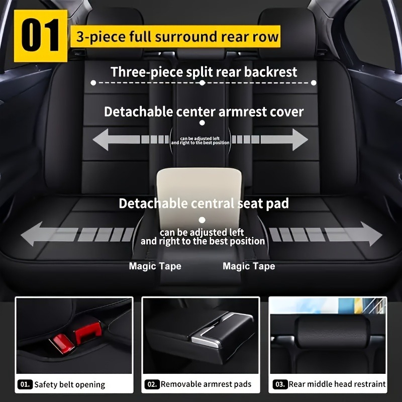 สำหรับ jetour t2 dacia jogger  - Leather Car Seat Covers Full Set Universal บทวิจารณ์และราคา