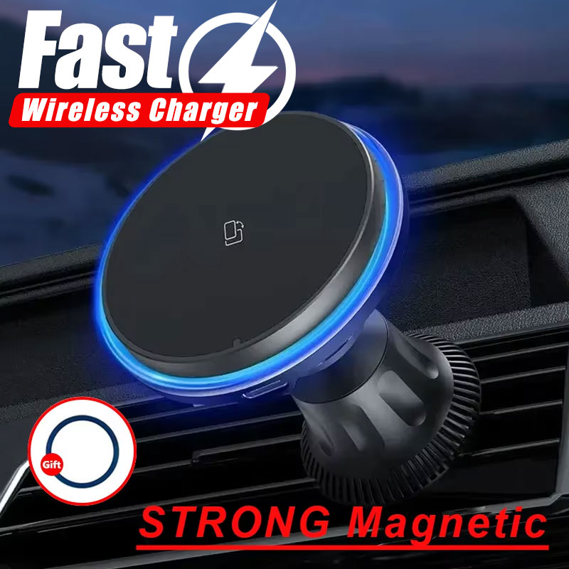 LED/RGB ที่ชาร์จไร้สายในรถยนต์ - Wireless Car Charger Mount Fast Charging บทวิจารณ์และราคา