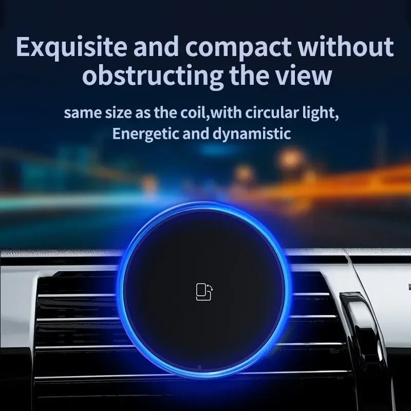 LED/RGB ที่ชาร์จไร้สายในรถยนต์ - Wireless Car Charger Mount Fast Charging บทวิจารณ์และราคา