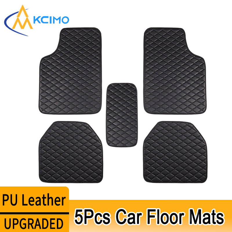 Kcimo 5 ชิ้น พรมปูพื้นรถยนต์ ห - Car Floor Mats Universal Waterproof Leather บทวิจารณ์และราคา