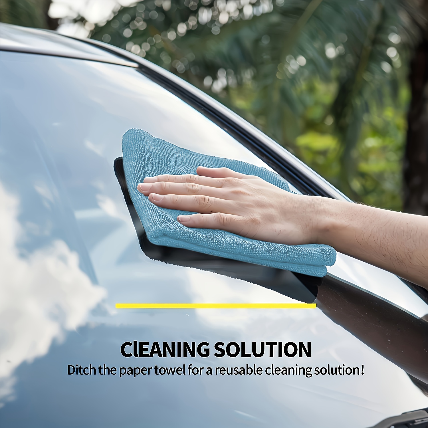 5-50 ชิ้น ผ้าไมโครไฟเบอร์สีฟ้า - Microfiber Car Drying Towel Super Absorbent บทวิจารณ์และราคา