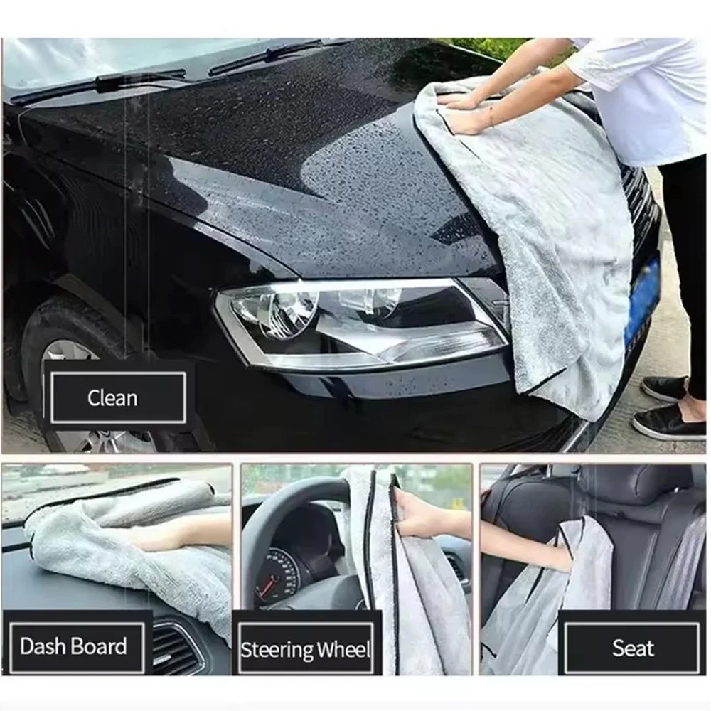 ผ้าไมโครไฟเบอร์ อุปกรณ์ล้างรถ  - Microfiber Car Drying Towel Super Absorbent บทวิจารณ์และราคา