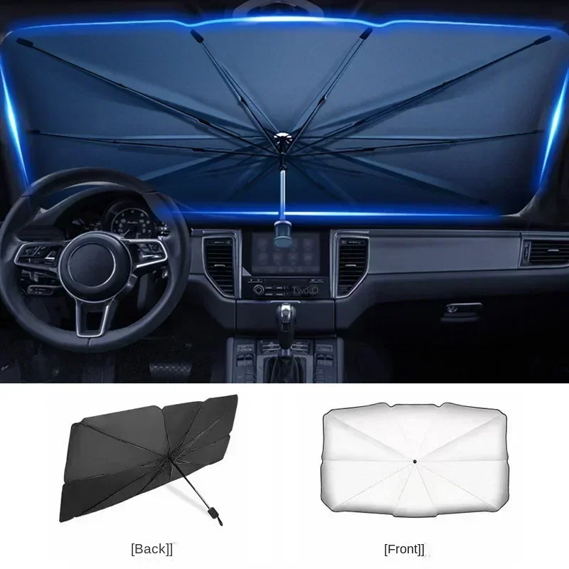 ร่มบังแดดพับได้สำหรับกระจกหน้า - Car Sunshade Windshield Umbrella Foldable บทวิจารณ์และราคา