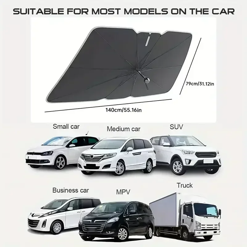 ร่มบังแดดกระจกรถยนต์แบบพับได้  - Car Sunshade Windshield Umbrella Foldable บทวิจารณ์และราคา