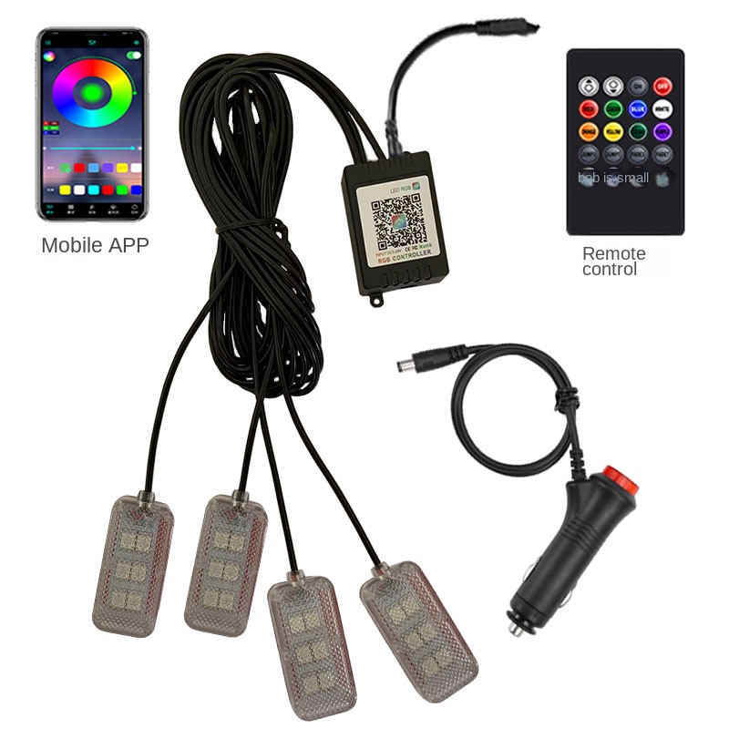 ไฟส่องเท้าภายในรถยนต์ LED ควบค - Led Ambient Interior Car Lights App Control บทวิจารณ์และราคา