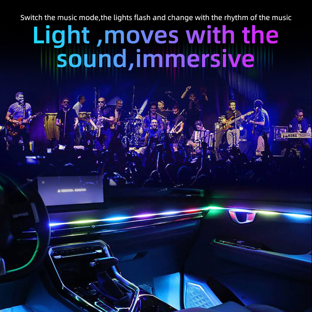ไฟ LED ตกแต่งภายในรถยนต์อะคริล - Led Ambient Interior Car Lights App Control บทวิจารณ์และราคา