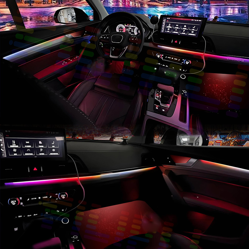 ไฟตกแต่งภายในรถยนต์ 6 in 1 สำห - Led Ambient Interior Car Lights App Control บทวิจารณ์และราคา