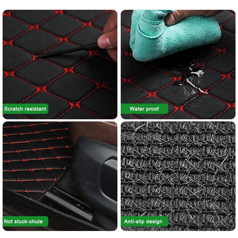 พรมปูพื้นรถ 4PCS Universal PU  - Car Floor Mats Universal Waterproof Leather บทวิจารณ์และราคา