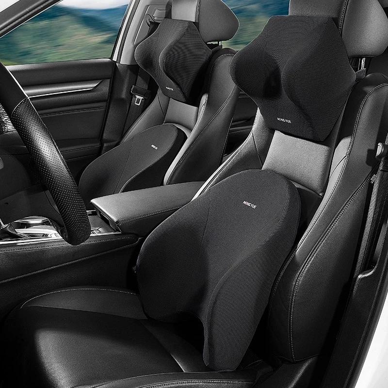หมอนรองคอพนักพิงศีรษะสำหรับรถย - Memory Foam Car Neck Pillow Lumbar Support บทวิจารณ์และราคา
