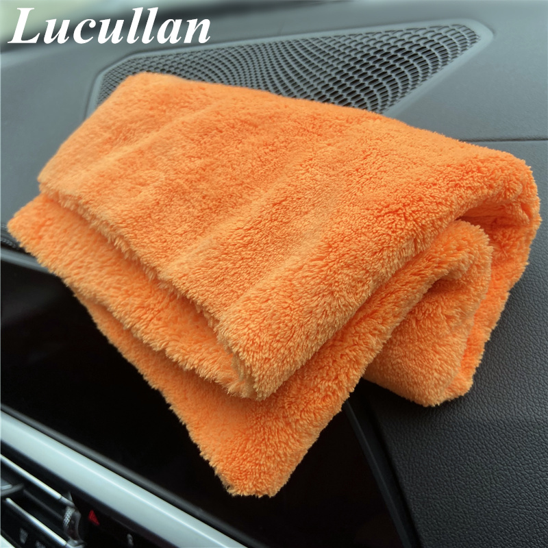 Lucullan 40x40 ซม.สีส้ม Super  - Microfiber Car Drying Towel Super Absorbent บทวิจารณ์และราคา