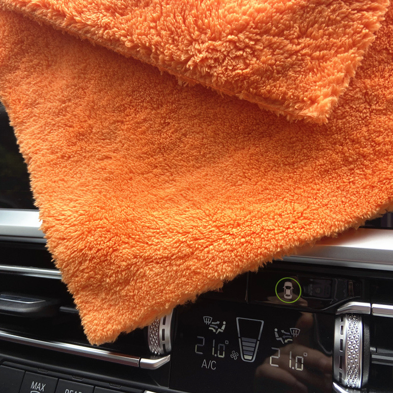 Lucullan 40x40 ซม.สีส้ม Super  - Microfiber Car Drying Towel Super Absorbent บทวิจารณ์และราคา