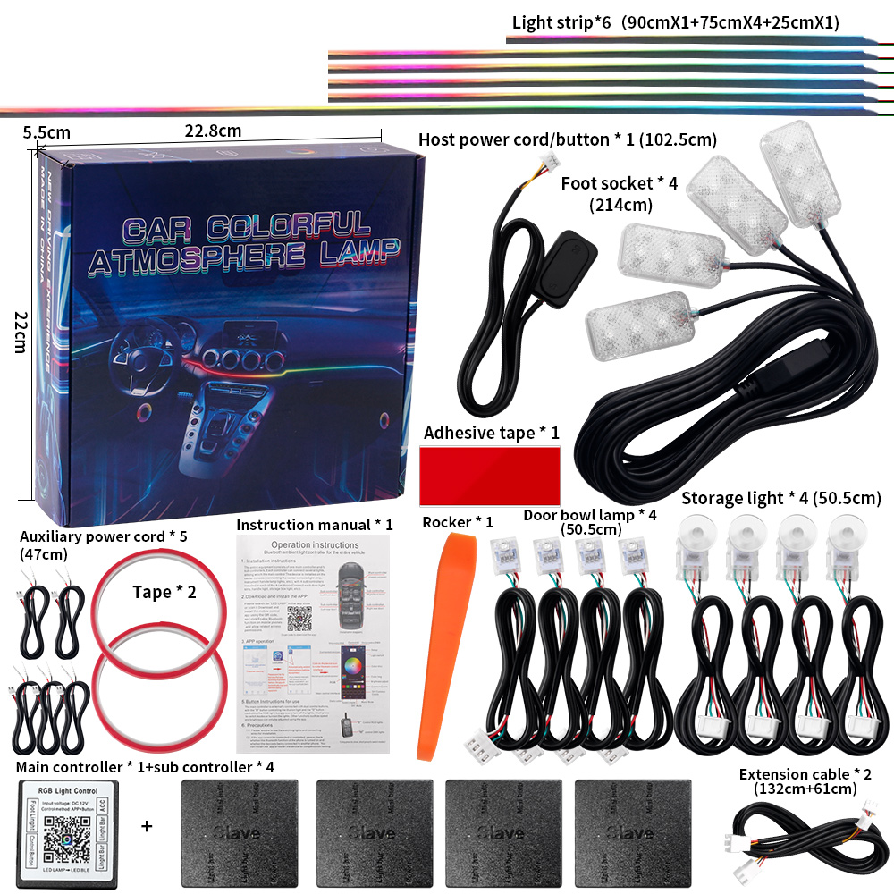 18 in 1 Dual Zone Symphony Str - Led Ambient Interior Car Lights App Control บทวิจารณ์และราคา