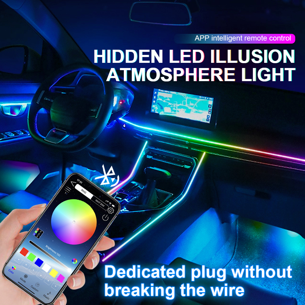 18 in 1 Dual Zone Symphony Str - Led Ambient Interior Car Lights App Control บทวิจารณ์และราคา