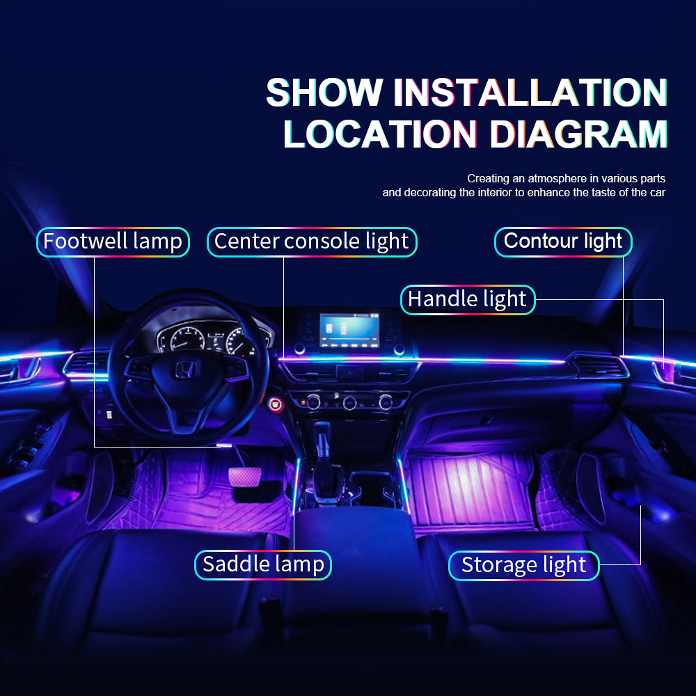 18 in 1 Dual Zone Symphony Str - Led Ambient Interior Car Lights App Control บทวิจารณ์และราคา