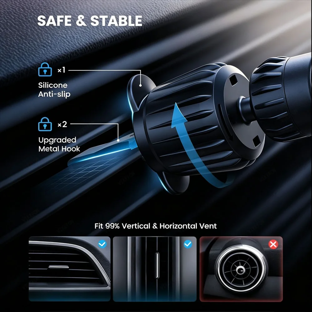ที่ชาร์จไร้สายแม่เหล็ก Car QI2 - Magnetic Phone Holder For Car Vent บทวิจารณ์และราคา