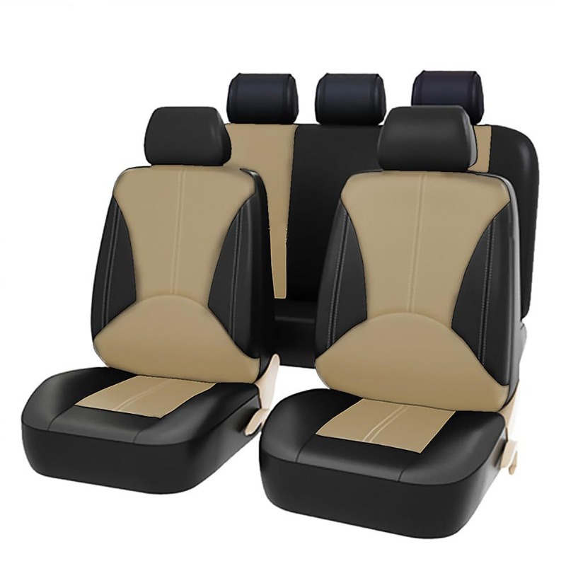 ชุดหุ้มเบาะรถยนต์หนัง PU สีดำแ - Leather Car Seat Covers Full Set Universal บทวิจารณ์และราคา